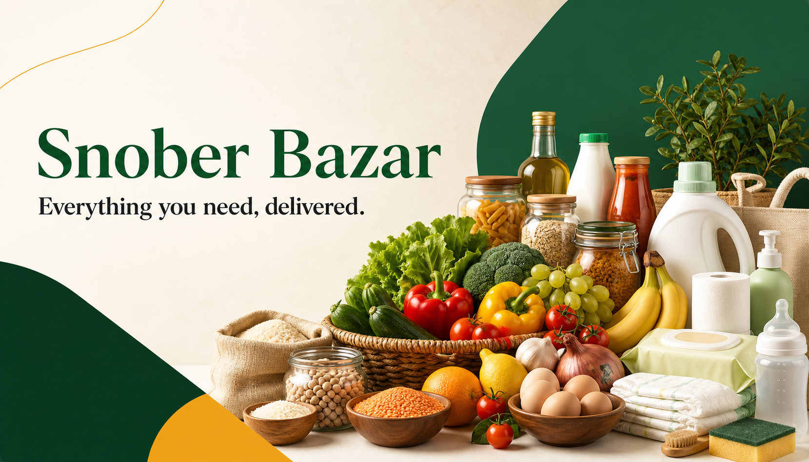 A selection of groceries available from Snober Bazar